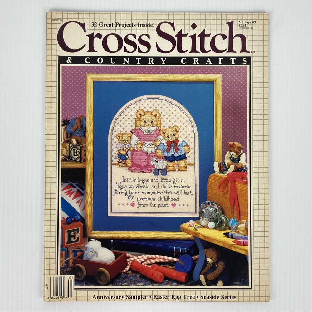 Vintage Cross Stitch and Country Crafts Magazine March-April 1989 Volume IV No 4